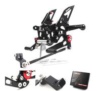 (Version2.0) Adjustable Rearsets for Aprilia RSV4 R/FACTORY 2009 2010 2011 2012 Rear Sets Foot Pegs Footpegs Footrests Foot Rests Foot Boards Accessories Black 09 10 11 12