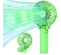 VersionTech Hand Held Fan Portable Handheld USB Rechargeable Fan Battery Operated Electric Powered Mini Fan Foldable Desk Fans for Home Office Ceiling Travel Ceiling (3 Speeds,Green)