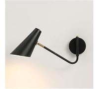 VERSLEH 350° Rotatable White Wall Lamp, Swing Arm Design with Modern Industrial E27 Iron Hard Wired Wall Light, Suitable for Bedroom Study Lighting Fixtures(Black)