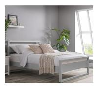 versmold wooden double bed in dove grey