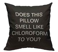 VERSUSWOLF Throw Pillow Covers Chloroform Chloroform Joke Humor Cotton Linen Decorative Square Pillowcases Cushion Cover 18 X 18 Inch