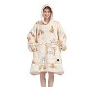 VERTAST Oversized Hoodie Blanket Sweatshirt for Men Women, Sherpa Fleece Wearable Blanket Sweatshirt Warm Home Hoody Gifts for Gamers Sofa Lovers (Khaki - Desert, Audlt)