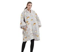 VERTAST Oversized Hoodie Blanket Zip Up Hooded Sherpa Wearable Blanket, Giant Fluffy Fleece Jumper Hoodie Sweatshirt for Adults Gamers Sofa Lovers Men Women, Cat