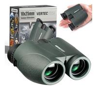 VERTECVIEW 10x25 Binoculars, Compact Binoculars for Adults; high Powered, Smooth Focus, Water Resistant, HD Optical, Excellent Choice for Bird Watching, Concert, Sports & Travel; Lightweight 246g.
