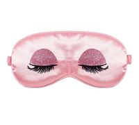 VerteLife Silk Eye Mask, Pink False Eyelashes Sleep Mask for Sleeping Novelty Travel Blindfold Eyeshade Valentine's Day Eye Cover for Adult