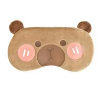 VerteLife Sleep Mask Capybara Eye Masks Cartoon Animal Eyeshade for Sleeping, Soft Plush Blindfold Novelty Travel Eye Cover for Children Adult (Capybara,Shy)