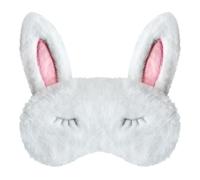 VerteLife Sleep Mask Cute Bunny Eye Masks 3D Cartoon Animal Eyeshade for Sleeping, Soft Plush Blindfold Novelty Travel Eye Cover for Children Adult (Bunny Ear,White)