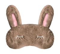 VerteLife Sleep Mask Cute Bunny Eye Masks 3D Cartoon Animal Eyeshade for Sleeping, Soft Plush Blindfold Novelty Travel Eye Cover for Children Adult (Bunny Ear,Brown)