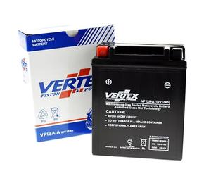 Vertex VP12A-A Sealed AGM Motorcycle/Powersport Battery, 12V, 12Ah. Compatible with most major brands. Replaces: CTZ12-S. Perfect battery for Motorcycle, ATV's, Personal Watercraft and Snowmobiles.