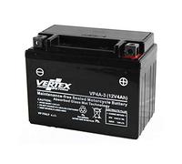 Vertex VP4A-3 Sealed AGM Motorcycle/Powersport Battery, 12V, 4Ah, CCA (-18) 60, Replaces: CB4L-B, YB4L-B Perfect battery for Motorcycle, ATV's, Personal Watercraft and Snowmobiles