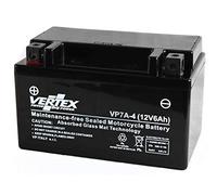 Vertex VP7A-4 Sealed AGM Motorcycle/Powersport Battery, 12V, 6Ah, CCA (-18) 90, Replaces: CTX7A-BS, YTX7A-BS Perfect battery for Motorcycle, ATV's, Personal Watercraft and Snowmobiles
