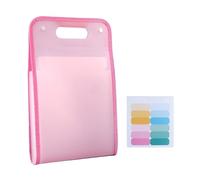 Vertical 13-Pocket Expanding File Organizer,Durable PP Portfolio for A4 Documents, Multi-Category Office Folder(Pink)