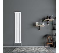 (Vertical 1600x272mm - Double) NRG Flat Panel Designer Bathroom Central Heating Radiator Gloss White Column