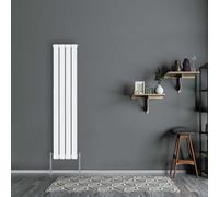 (Vertical 1600x272mm - Single) NRG Flat Panel Designer Bathroom Central Heating Radiator Gloss White Column