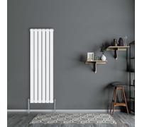 (Vertical 1600x408mm - Double) NRG Flat Panel Designer Bathroom Central Heating Radiator Gloss White Column