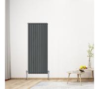 (Vertical 1600x590mm - Double) NRG Oval Column Designer Radiator Bathroom Central Heating Anthracite