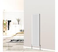 (Vertical 1800x472mm - Double) NRG White Designer Radiator Premium Oval Column Central Heating Perfect for Bathrooms Hallway Kitchen Living Room