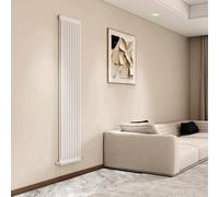 Vertical 2 Column Cast Iron Radiator, 1800x470mm Gloss White Designer Double Radiators Slim Vertical, Tall Upright Designer Column Radiator Heater for Bedroom/Office, Vertical Radiator White