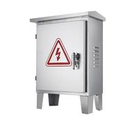 Vertical 304 Stainless Steel Outdoor Waterproof Electrical Enclosure with Removable Bracket, Lock, Gasket, and Removable Mounting Plate(15.7x12x8in/40x30x20cm)