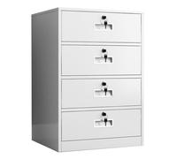 Vertical 4 Drawer Locking Metal File CabinetHeavyDuty Steel Storage for Home Office Ideal A4/Legal/Letter Document Organizer and Filing Solution