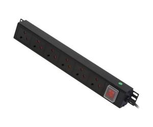 Vertical 6 Way Uk Plug Pdu 13A Plug To 6 X Uk Sockets NEW