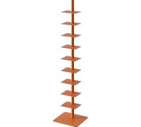 Vertical 9-Tier Bookshelf with Metal Back, Slim Corner Storage Solution for Small Spaces, Stylish Home Book Display Rack, Modern White Ladder Design, Multi-Purpose nizer.