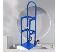 Vertical Above Ground Mobile Oxygen Tank Storage Rack, Rolling 2 Wheel Single Bottle Nitrogen Handcart, Medical Portable Indoor Holder & Transportation Trolley(2 pcs)
