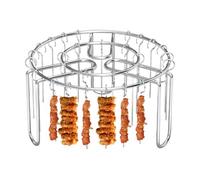 Vertical Air Fryer Skewer Rack, Heat-Resistant Stainless Steel Grill Stand, Non-Stick Rust-Proof Cooking Holder for Meat, Shrimp, Corn, Fish, Vegetables, BBQ, 6.5x3.74 Inches