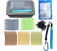 Vertical Angle Bass Fishing Rig with Protective Rings 17.5x12x5cm for Soft Baits, Portable PVC Lure Accessories Kit for Worms, Vertical Angle Rig Design Multicolor Tackle Gear