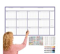 Vertical Annual Organizer - Writing Ground, Professional Planning Supply, Reusable Tracking Gear, Giant Oversized Timetable | Robust Paper Integrated Smooth Coating Internal Layout System