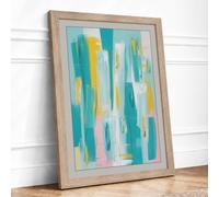 Vertical Ascent Abstract Framed Wall Art Print A2 (59.4×42cm) Oak, Wall Decor for Living Room, Bedroom, Office & Home, Ready to Hang, Art Gift