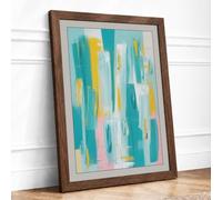 Vertical Ascent Abstract Framed Wall Art Print A3 (42×29.7cm) Walnut,