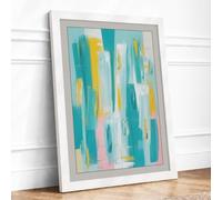Vertical Ascent Abstract Framed Wall Art Print A3 (42×29.7cm) White, Wall Decor for Living Room, Bedroom, Office & Home, Ready to Hang, Art Gift