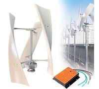 Vertical Axis Wind Turbine Generator Kit - 3 Blade Electromagnetic Controller & Wind-Assisted Wheel for Home, Boat, RV - Permanent Magnet Power Supply