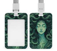Vertical Badge Holder with Lanyard, Women's Animal King Cool Tiger Art Push-Pull ID Badge Case, Elegant Retractable Card Holder for Employee, Teacher