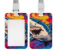 Vertical Badge Holder with Lanyard, Women's Animal King Cool Tiger Art Push-Pull ID Badge Case, Elegant Retractable Card Holder for Employee, Teacher