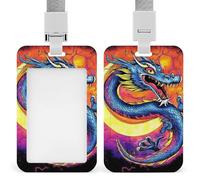 Vertical Badge Holder with Lanyard, Women's Animal King Cool Tiger Art Push-Pull ID Badge Case, Elegant Retractable Card Holder for Employee, Teacher