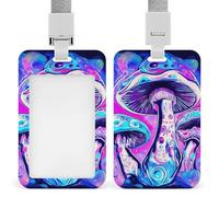 Vertical Badge Holder with Lanyard, Women's Animal King Cool Tiger Art Push-Pull ID Badge Case, Elegant Retractable Card Holder for Employee, Teacher