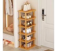 Vertical Bamboo Shoe Rack - 5/6/7/8 Tier Space-Saving CornerRemovable Slim Shelf Tall Shoe Tower for Entryway & Closet Storage Eco-Friendly Design