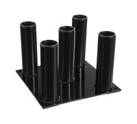 Vertical Barbell Stand for Gym, 5-Bar Organizer for Olympic EZ Curl Hex Triceps Bars, Space-Efficient Vertical Storage, Sl lack Finish Blends Any Decor for Fitness Enthusiasts