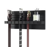 Vertical Belt Organizer, Wall-Mounted 11 Inch Wooden Rack with High Capacity Hooks, Modern Style Bedroom Gear, Professional Grade Hanger for Closet, Tie & Belt Storage for Adults Women Men