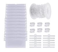 Vertical blind accessories parts,Replacement repair kit,12pcs 89mm Vertical Louver Hangers, 12 bottom counterweight slats,10M bottom chain and 10Pcs chain connector