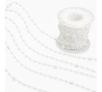 Vertical Blind Bottom Chain - Plastic Repair Chain with 100 Clips - Fits 3.5 Inch/89mm Slats - 10m Replacement Parts for Vertical Blinds (White)