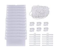 Vertical Blind Set SAIYU Vertical Blind Repair Kit With 12 Pack 45 mm*89 mm White Bottom Weights Slats And 12 Pack Top Hangers And 10 M Vertical Blind Bottom Chain with 6 Pack Plastic Chain Connectors