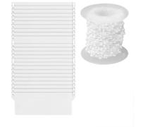 Vertical Blind Weights and Chains, 25 Pack 89mm Blind Weights and 10m Blind Chain White Replacement Vertical Blinds Slats Accessories for Home Window Blinds