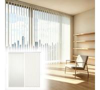 Vertical Blinds for Sliding Glass Doors, Light Filtering Window Shades for Patio Doors, 97mm Slats Polyester Fabric Panel Blind Cordless Reversible Stack Left Right 60-300cm(B210xH160cm)