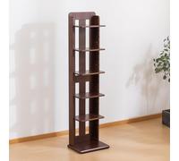 Vertical Bookshelf Tower Corner Shelf with 4/5 Levels Standing Storage Rack Bamboo for Kitchen Bathroom Living Room Office (152 * 55.5cm / 59.8 * 21.8in)