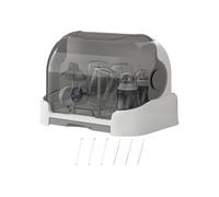 Vertical Bottle Drying Rack - Covered Storage Organizer, Detachable Drain Tray With Lid, Standing Bottle Holder, Portable Drying Station | For Kitchen