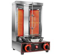 Vertical Broiler Grill Machine for Shawarma, Doner Kebab, Gyro, with Dual Burners, Propane-Powered, Ideal for Home Kitchens, Restaurants, and Party Barbecues