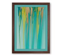 Vertical Brushstrokes Modern Framed Wall Art Print A1 (84.1×59.4cm) Walnut, Wall Decor for Living Room, Bedroom, Office & Home, Ready to Hang, Art Gift